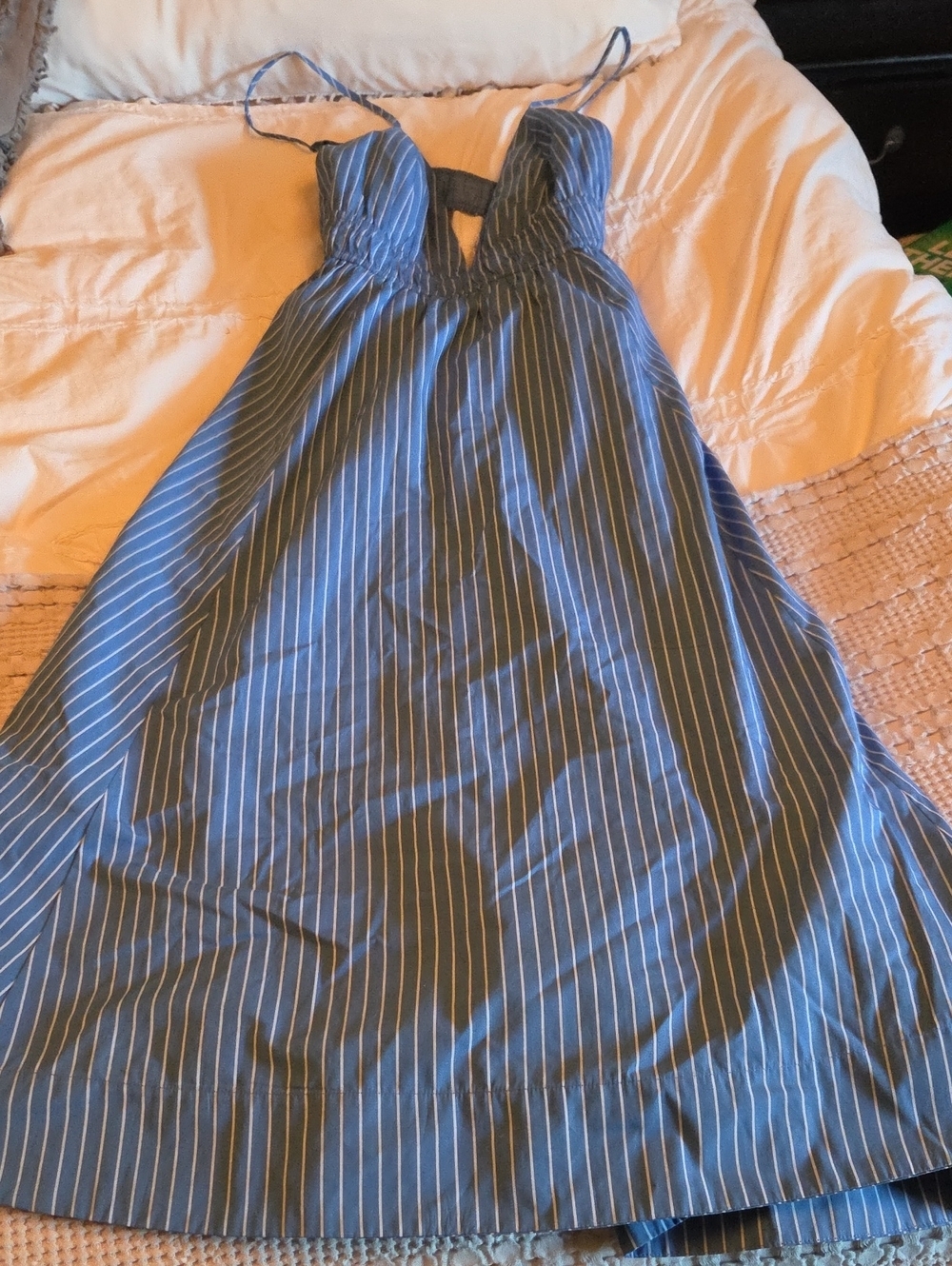 Babaton Encourage Pinstripe Spaghetti Strap Sundress Lg